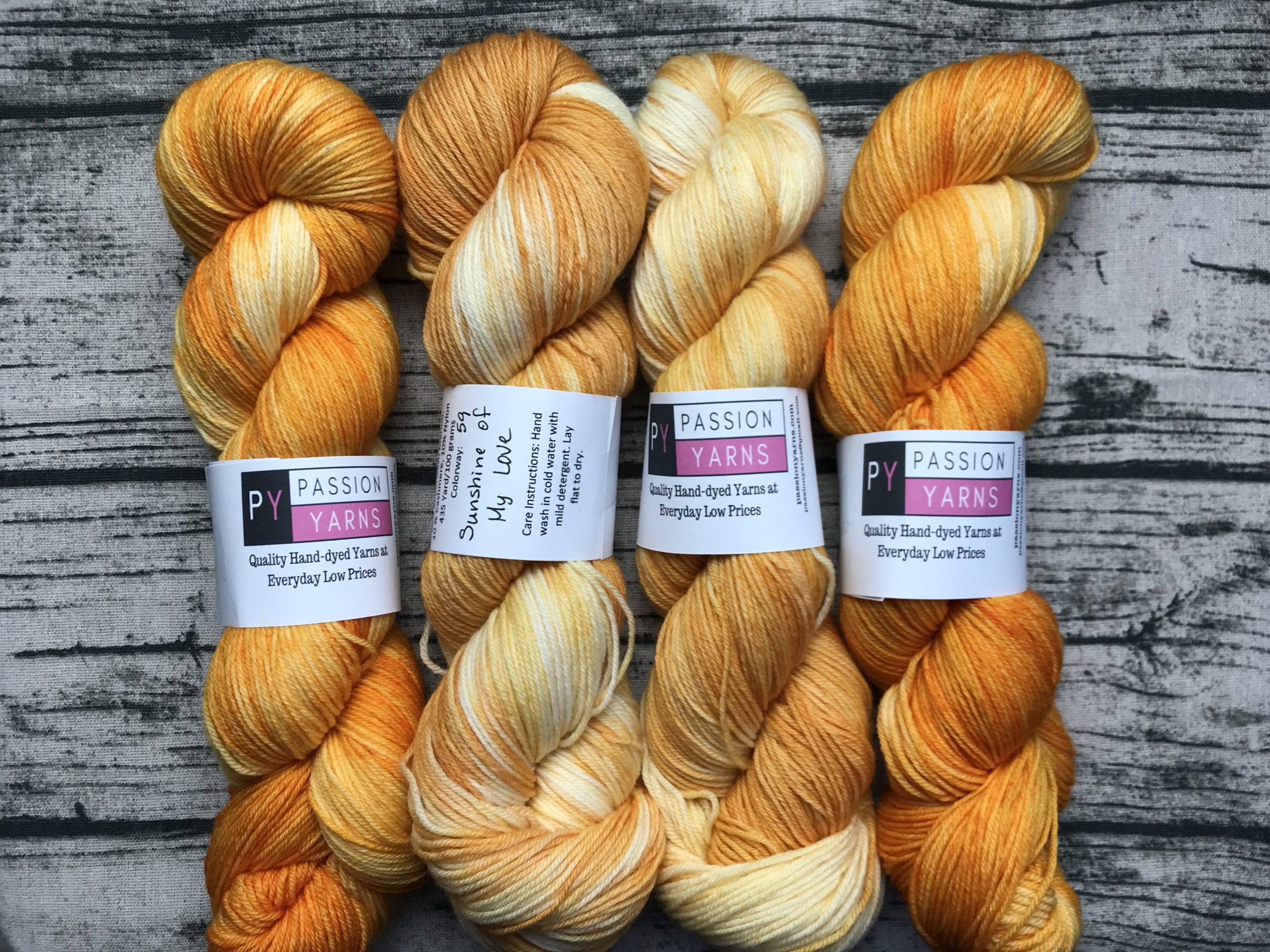 You Are My Sunshine - Hand dyed variegated yarn -pastel yellow with ra