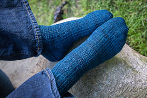 Petty Harbour Sock pattern Blue in color
